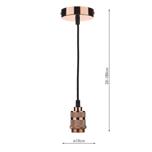 1 Light E27 Decorative Suspension Copper<br>Polished Copper