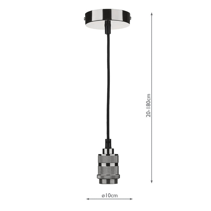 1 Light E27 Decorative Suspension Gun Metal<br>Satin Pewter
