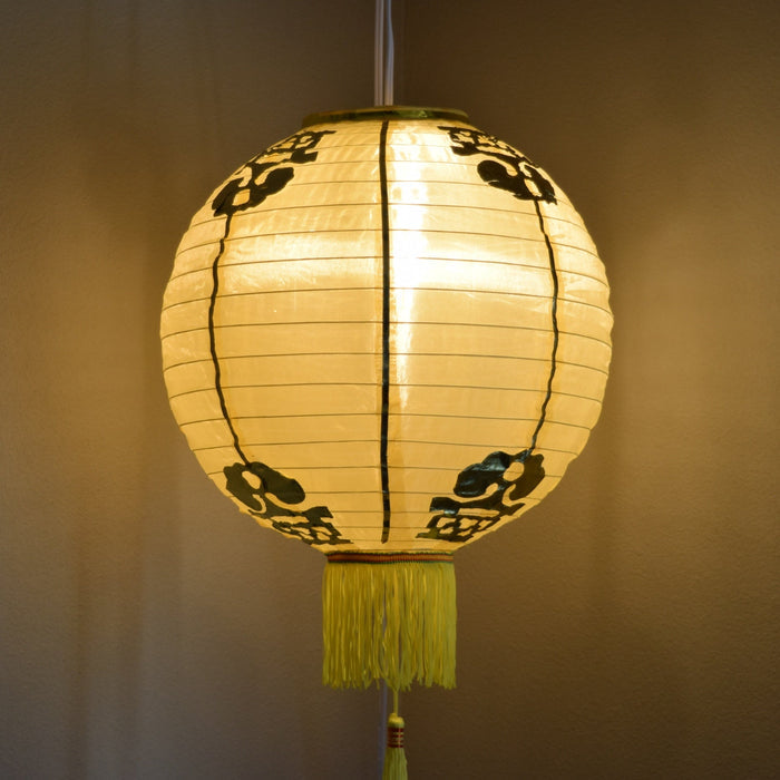 10" Gold Yellow Traditional Nylon Chinese New Year Lantern w/Tassel