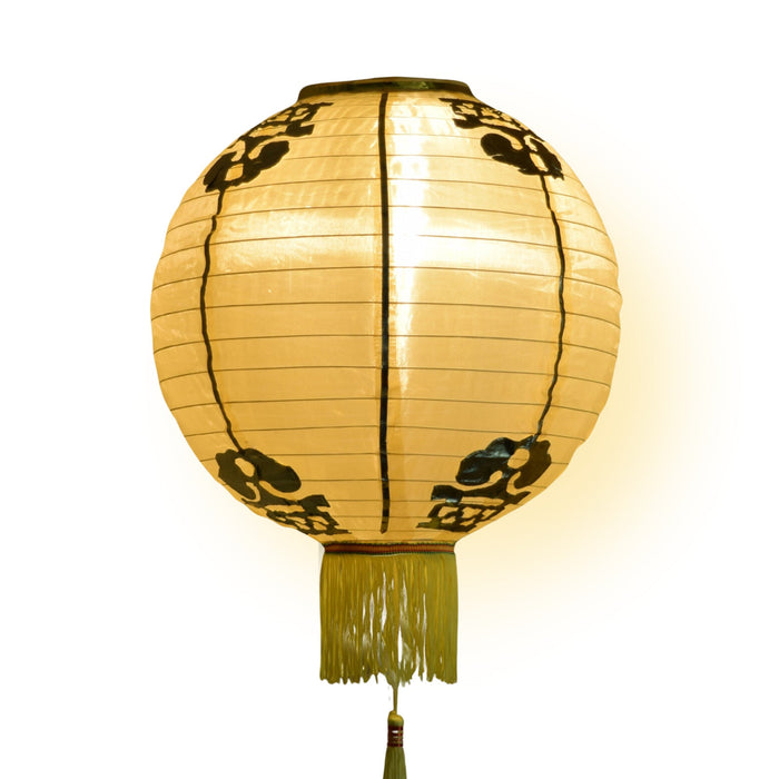 10" Gold Yellow Traditional Nylon Chinese New Year Lantern w/Tassel