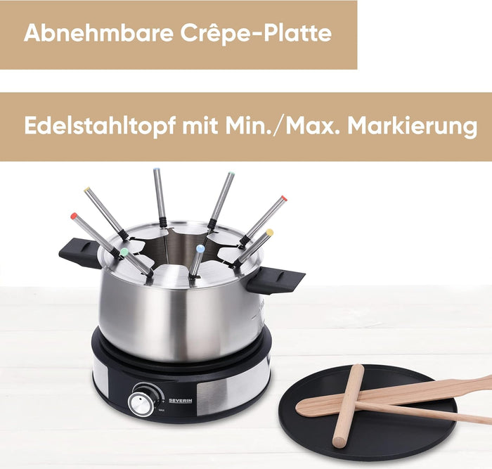 2 in 1 Fondue & Crepe Maker - 1500W Outlet 2 in 1 Fondue & Crepe Maker - 1500W 2 in 1 Fondue & Crepe Maker - 1500W SEVERIN