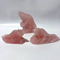 3 Pieces High Quality Rose Quartz Lizard Carving -Wholesale Crystals