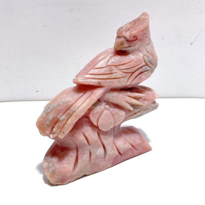 3 Pieces Pink Opal Bird Carving - Wholesale Crystals