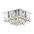 Abacus 4 Light Flush Polished Chrome Crystal<br>Crystal