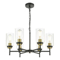 Abel 6 Light Pendant Satin Black Glass<br>Satin Black