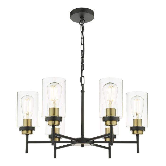 Abel 6 Light Pendant Satin Black Glass<br>Satin Black