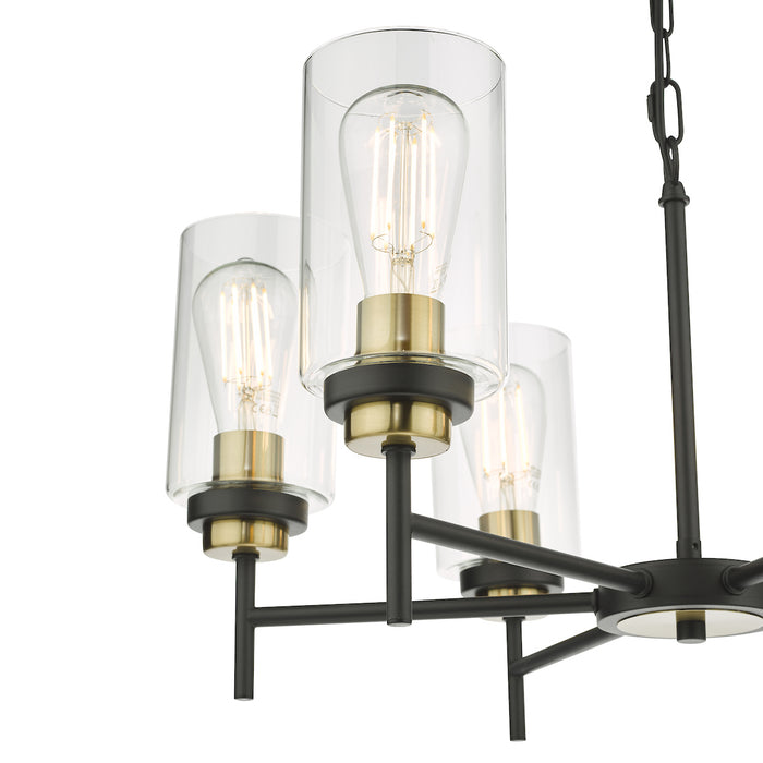 Abel 6 Light Pendant Satin Black Glass<br>Satin Black