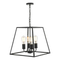 Academy 4 Light Lantern Black<br>Matt Black
