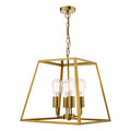 Academy 4 Light Lantern Natural Brass<br>Natural Solid Brass