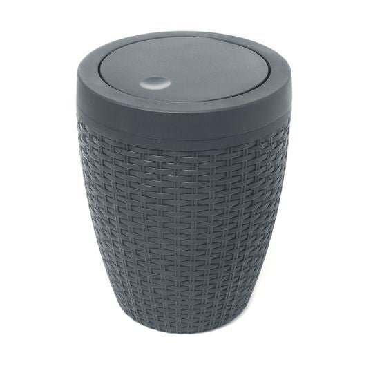 Addis Rattan 5L Bathroom Bin Charcoal 517488