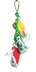 A&E Cage Company Happy Beaks Sneakers on a Line Bird Toy