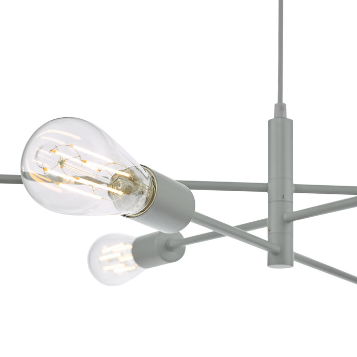 Alana 6 Light Armed Fitting Matt Grey<br>Matt Grey