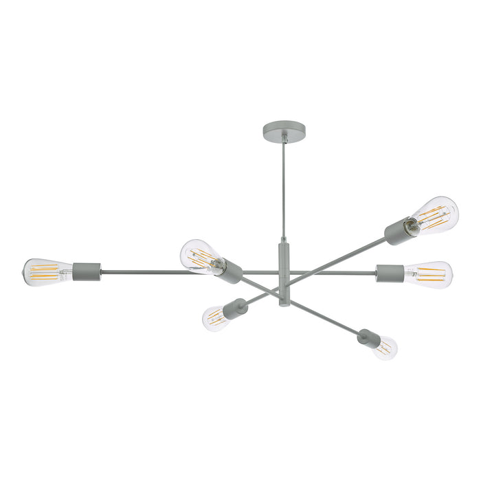 Alana 6 Light Armed Fitting Matt Grey<br>Matt Grey