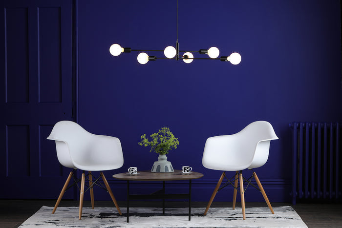 Alana 6 Light Pendant Black<br>Matt Black