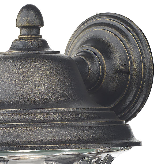 Aldgate Outdoor Wall Light Black/Gold Glass IP44<br>Matt Black Gold