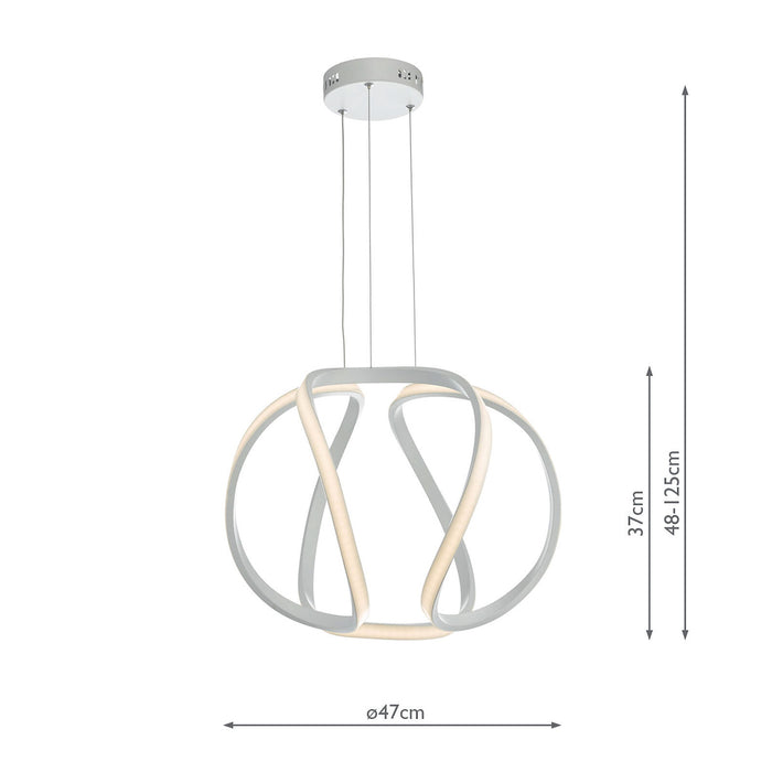 Alonsa Pendant Small White LEDMatt White