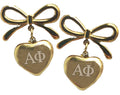 Alpha Phi Bow and Heart Earrings
