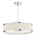 Alvaro 3 Light Single Pendant Polished Chrome Ivory<br>Polished Chrome