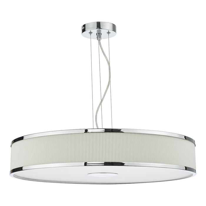 Alvaro 6 Light Single Pendant Polished Chrome Ivory<br>Polished Chrome