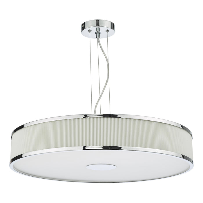 Alvaro 6 Light Single Pendant Polished Chrome Ivory<br>Polished Chrome