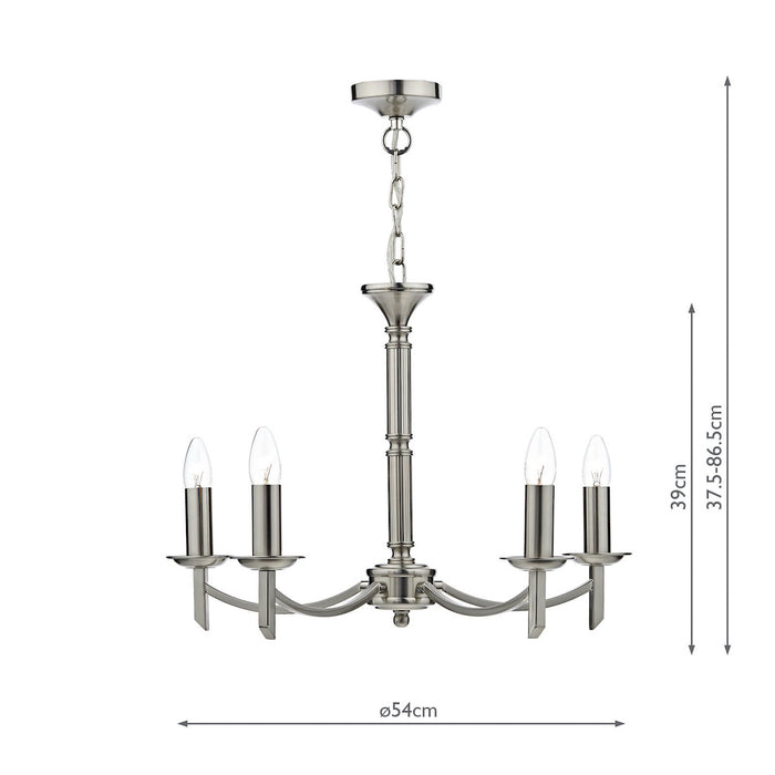 Ambassador 5 Light Dual Mount Pendant Satin Chrome<br>Satin Chrome