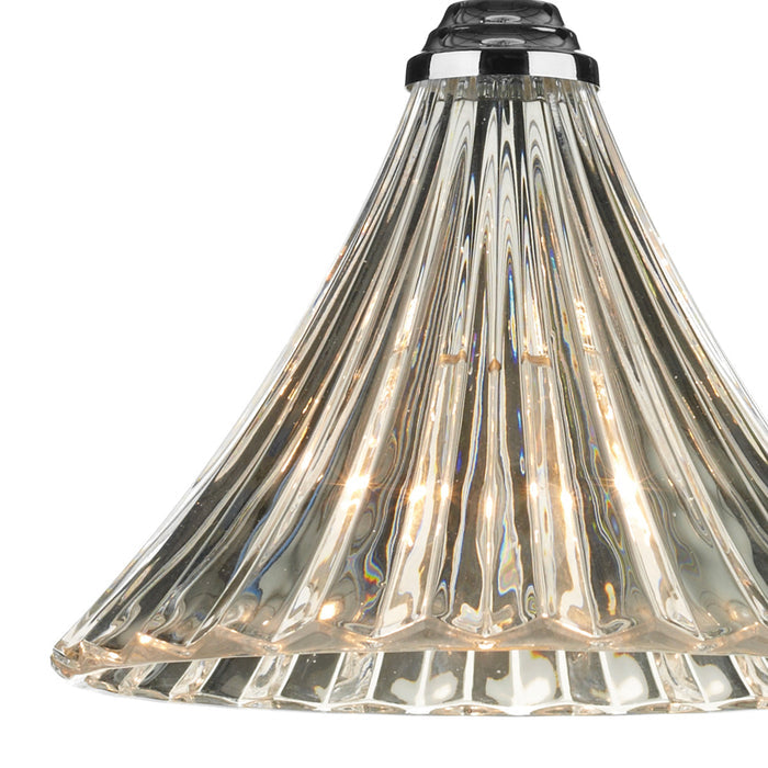 Ardeche 1 Light Fluted Glass Pendant Polished Chrome<br>Polished Chrome