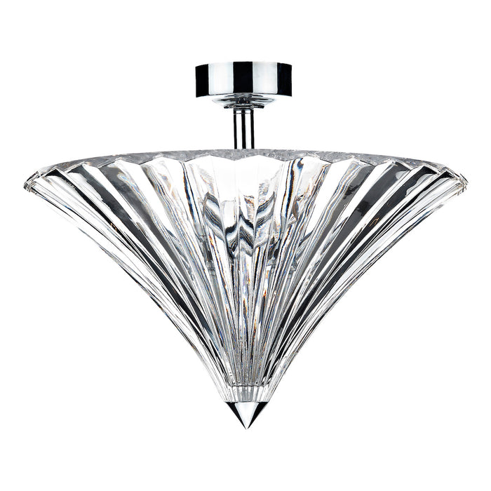 Ardeche 3 Light Flush Polished Chrome<br>Glass