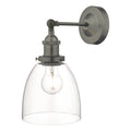 Arvin Industrial Wall Light Antique Chrome with Clear Glass Shade <br>Antique Chrome