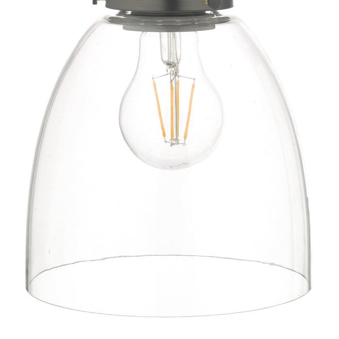 Arvin Industrial Wall Light Antique Chrome with Clear Glass Shade <br>Antique Chrome