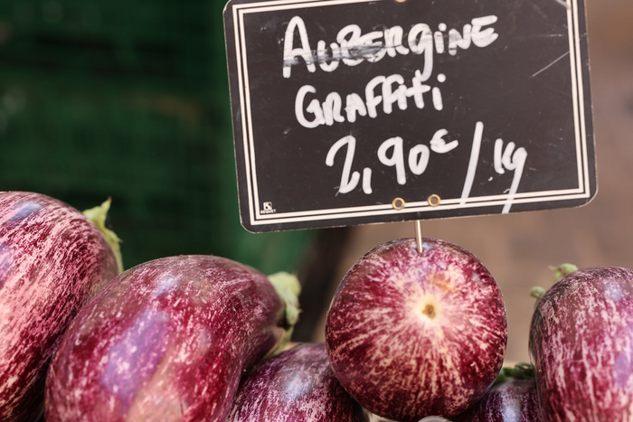 Aubergine Graffiti, Food fine art photography by Lauren Marttila