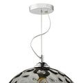 Aulax 1 Light Pendant Silver Smoked Glass With Dimple Effect<br>Smoked Glass