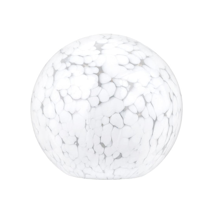 Aurora Speckled White Glass Spherical Table Lamp