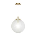 Avari 1 Light Pendant Satin Brass And Clear Frosted Glass<br>Frosted Glass