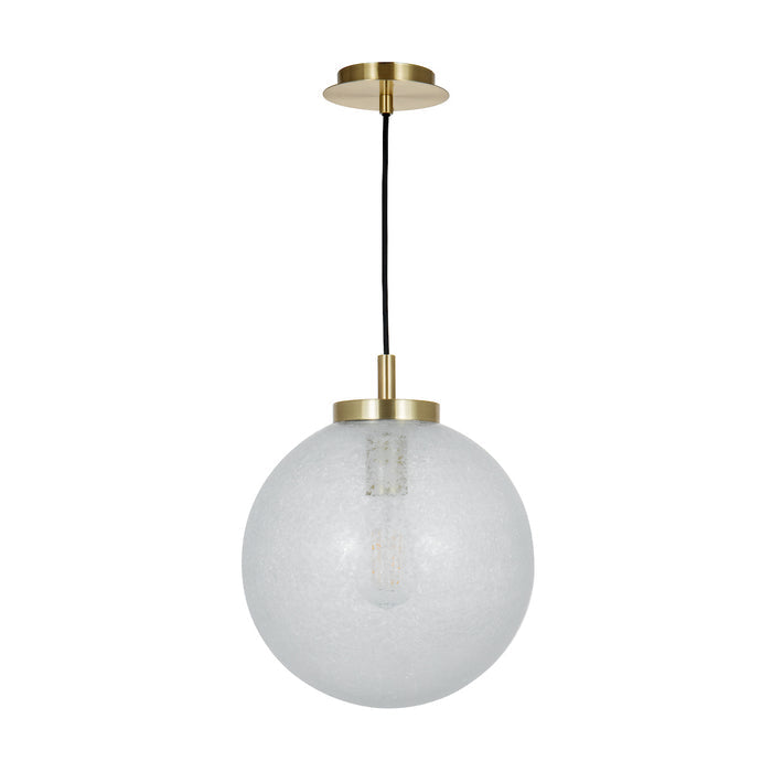 Avari 1 Light Pendant Satin Brass And Clear Frosted Glass<br>Frosted Glass