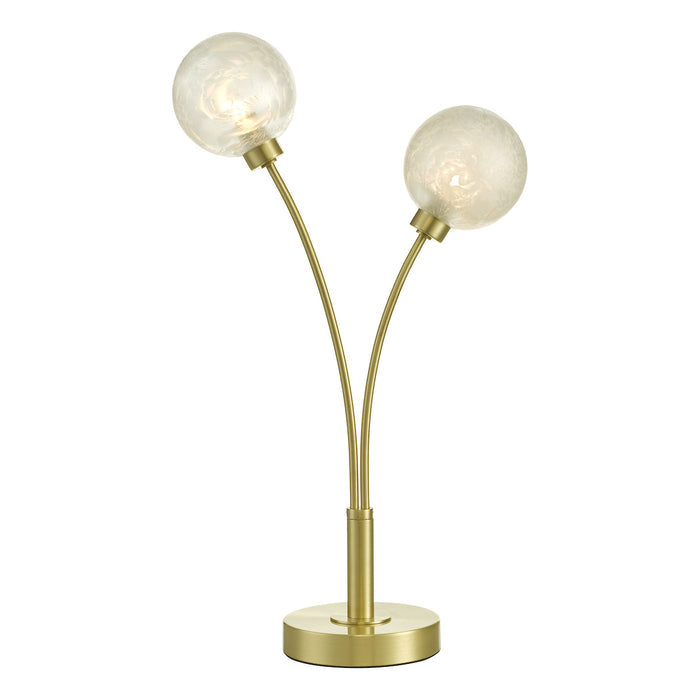 Avari 2 Light Table Lamp Satin Brass Glass<br>Satin Brass