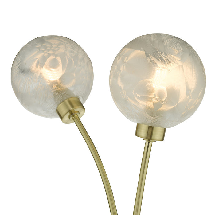 Avari 2 Light Wall Light Satin Brass Glass<br>Satin Brass