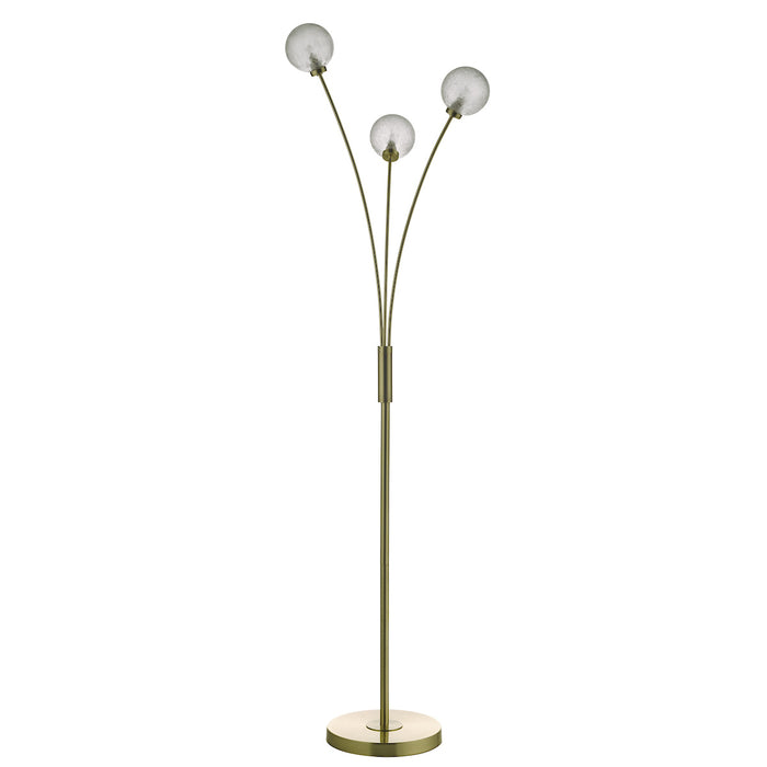 Avari 3 Light Floor Lamp Satin Brass Glass<br>Satin Brass