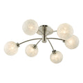 Avari 6 Light Semi Flush Satin Nickel Frosted Glass<br>Satin Nickel