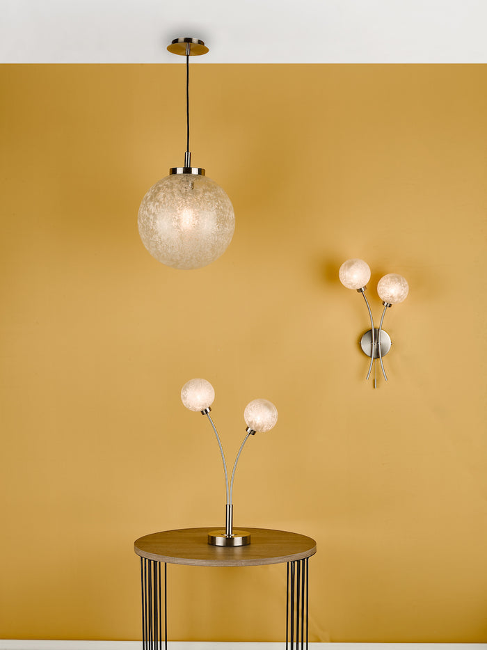 Avari Pendant Satin Nickel Frosted Glass<br>Satin Nickel