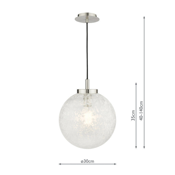 Avari Pendant Satin Nickel Frosted Glass<br>Satin Nickel