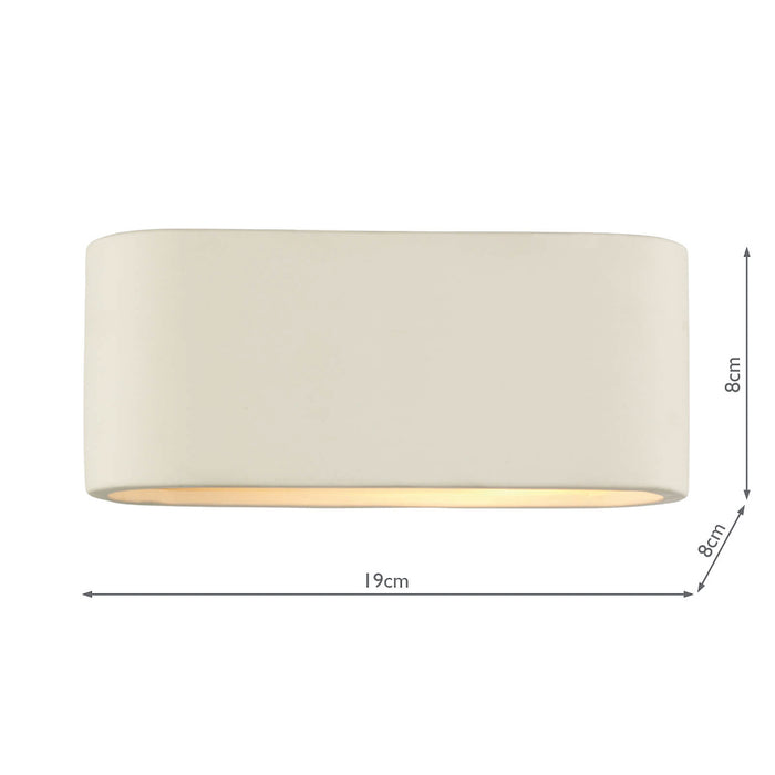 Axton Ceramic Wall Light Small<br>White Ceramic