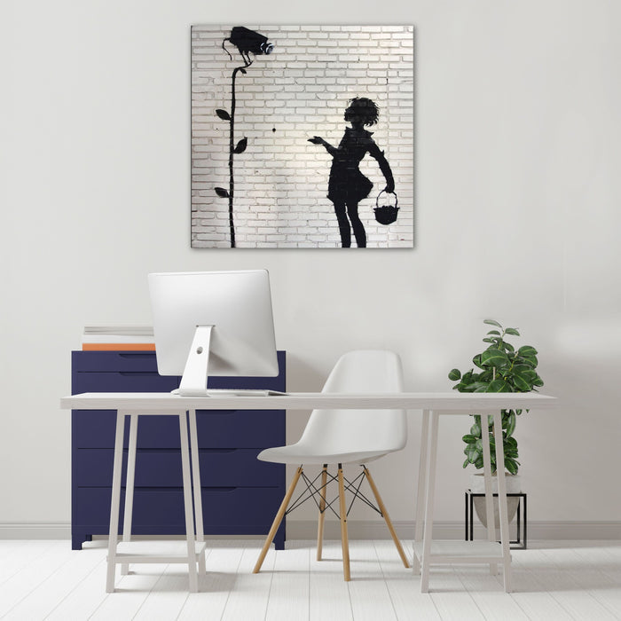Banksy Flower Girl, Graffiti