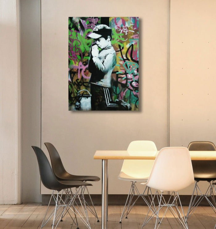 Banksy Praying Boy Graffiti Street Art