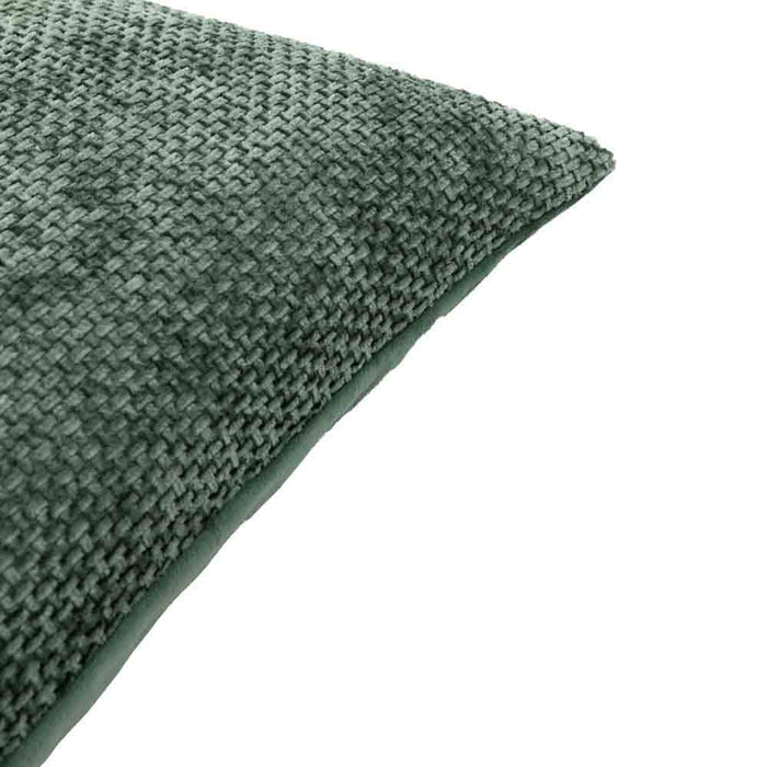 Basketweave Chenille Cushion Olive (2 Pack) - Poly Filled