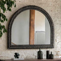Belgravia Arch Overmantle Mirror Black Wash