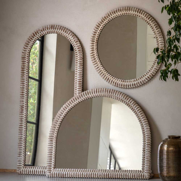 Belgravia Round Mirror White Wash 900mm