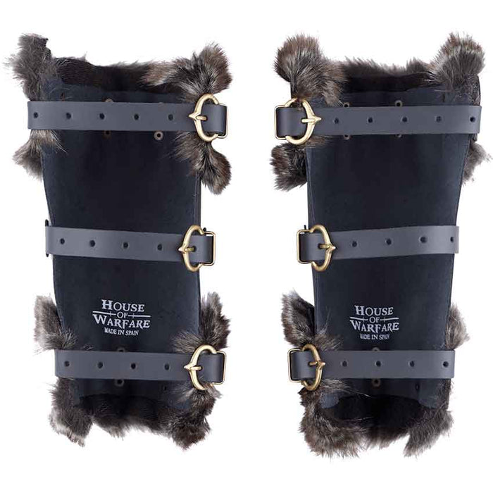 Bjorn Fur Trim Leather Bracers-GoblinSmith