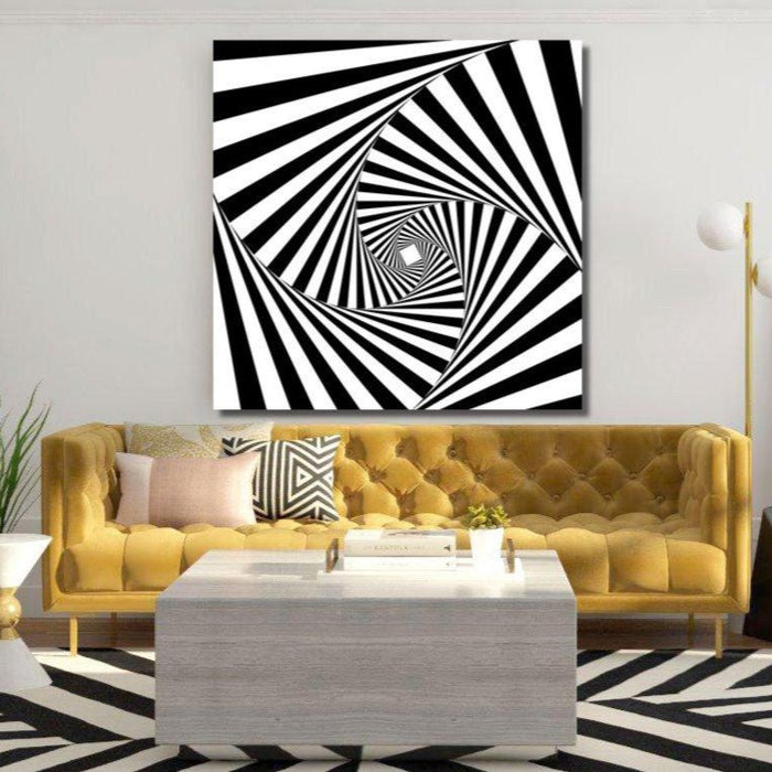 Black/White Abstract Time Spiral, Digital Art