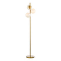 Bombazine 3 Light Floor Lamp Natural Brass Opal Glass<br>Natural Solid Brass