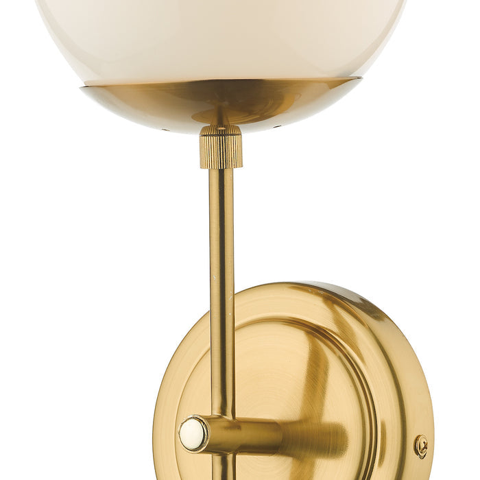 Bombazine Wall Light Natural Brass Opal Glass<br>Natural Solid Brass